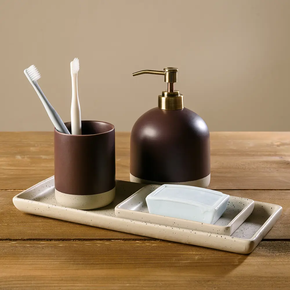 Стакан для зубных щёток Moroshka Naturel керамика цвет бежевый STLM-2066004 - Вид №6