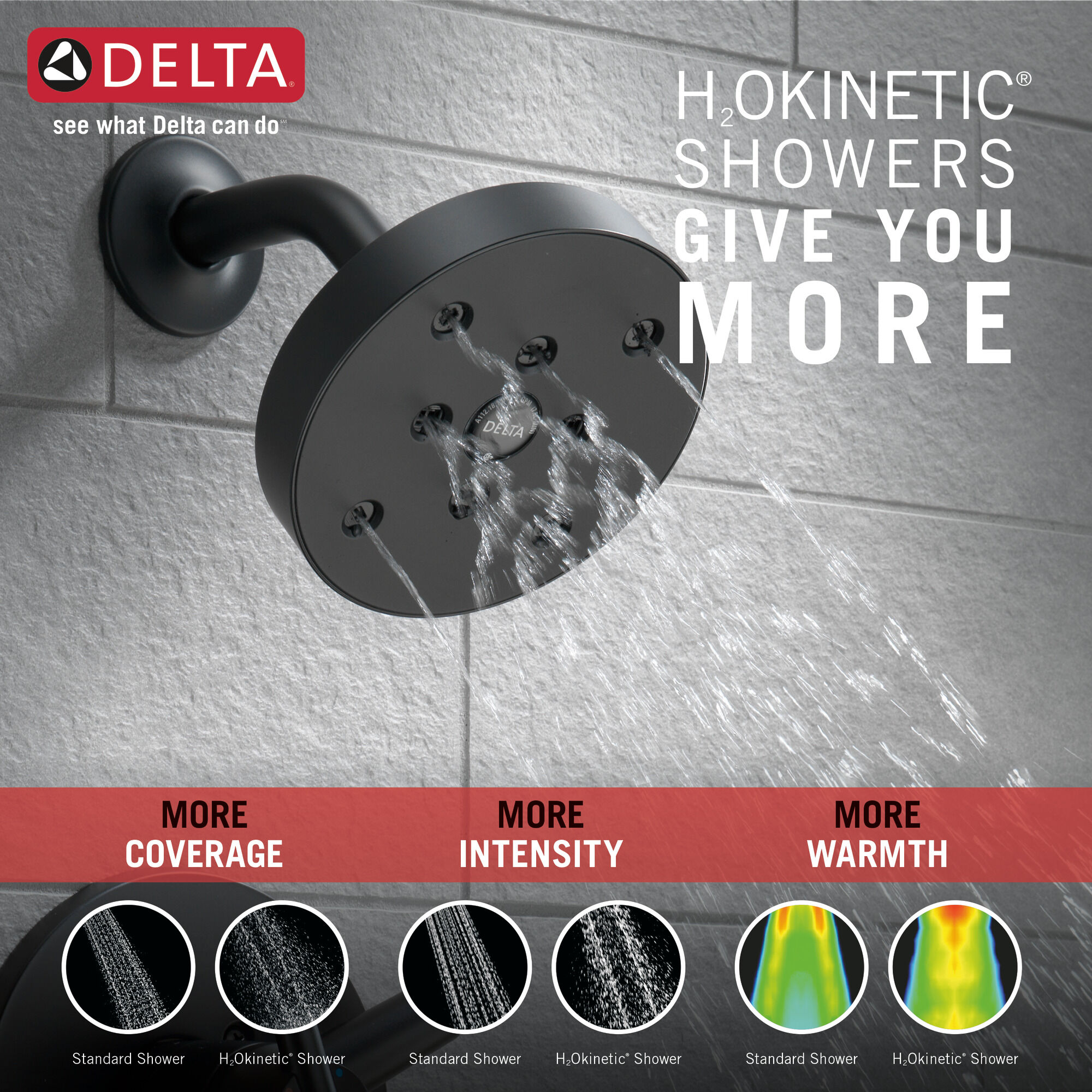 T17459-BL Monitor® 17 Series H2Okinetic® для ванны и душа Delta Faucet Trinsic Матовый черный  - Вид №1