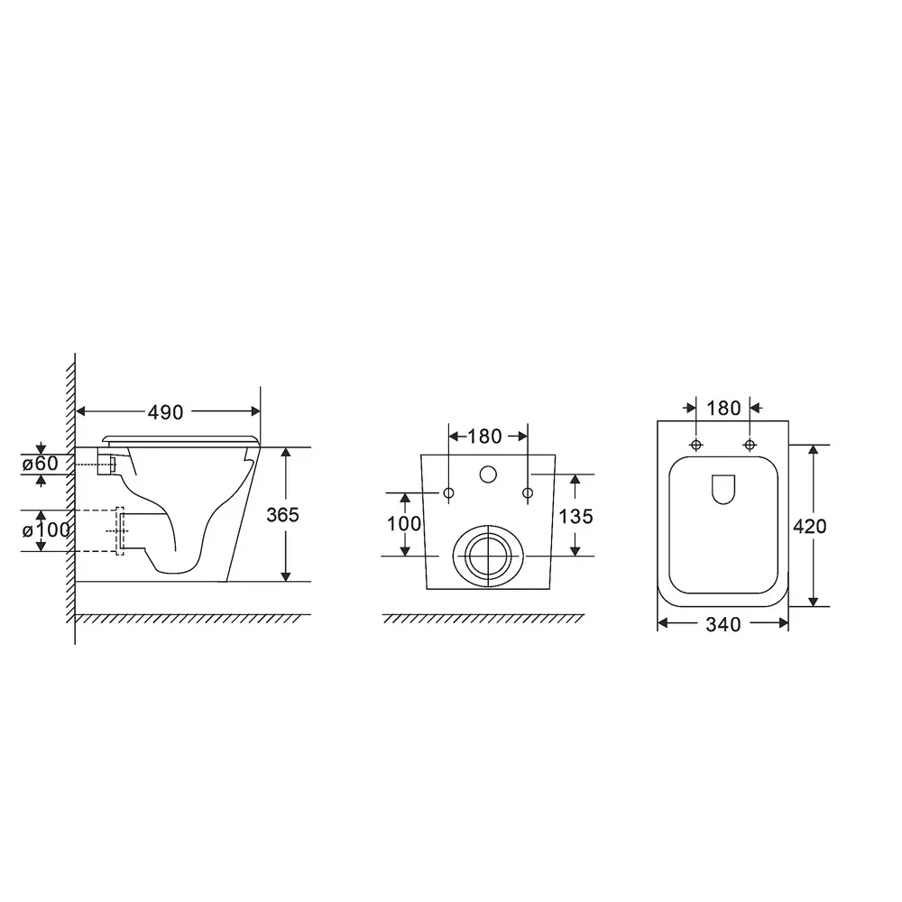Комплект инсталляция с унитазом Moneron Black Tornado 4в1, безободковый с микролифтом, клавиша цвет черный Santreyd STLM-2109673 - Вид №14
