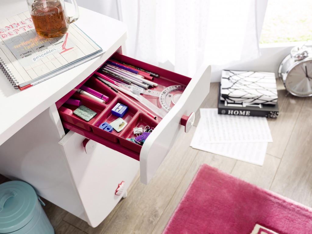 Письменный стол белый с ящиками и дверцей 124 см Yakut CILEK YAKUT 00-3832451 Белый Santreyd  - Вид №1