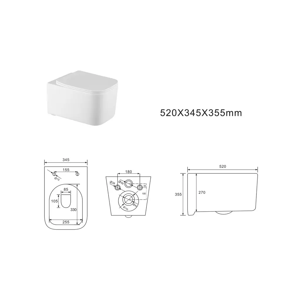 Комплект инсталляции Geberit Alpha с безободковым унитазом Aquatek Квадро клавиша Geberit Alpha серая STLM-2166825 - Вид №12