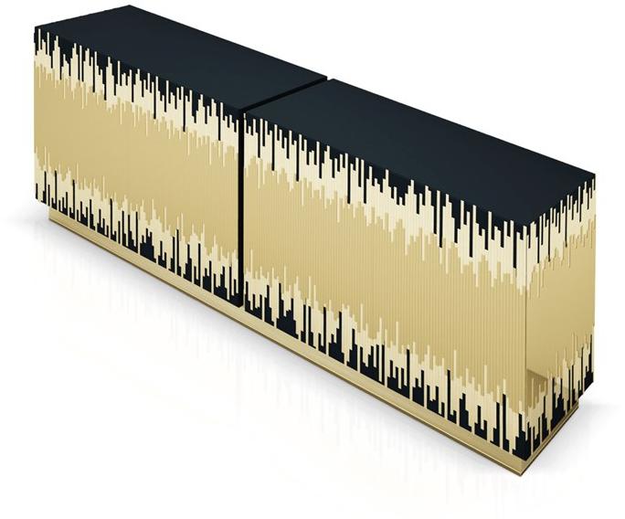 Malabar Буфет из лакированной латуни с распашными дверцами sun-id-1369159 - Вид №2