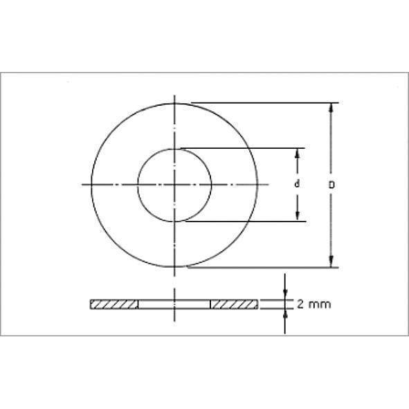 1D15 SANHA FL-D уплотнение для фланцев высок. давл., безасбест. DN 15 - PN10/16 (22x51x2mm) мм  - Вид №1