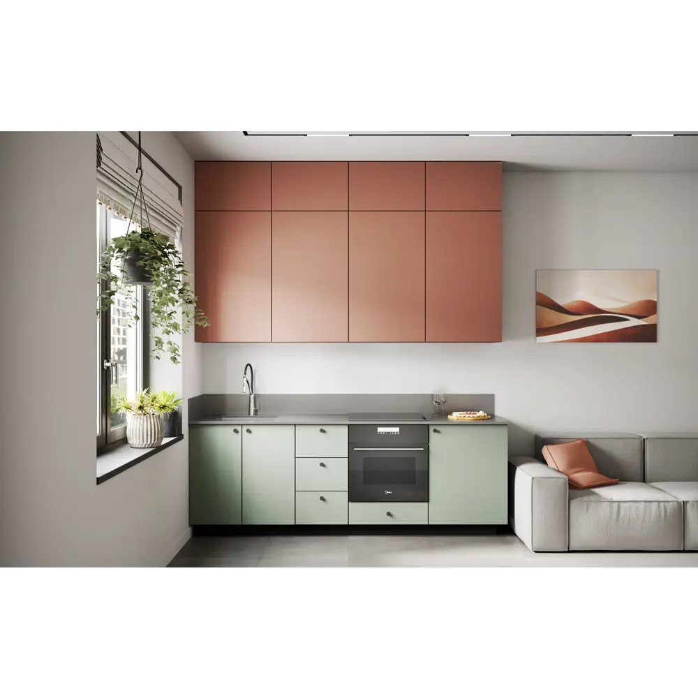 Фальшпанель для кухонного шкафа Тара 10x102 см KONSENSA МДФ цвет терракотовый STLM-2060256 - Вид №2