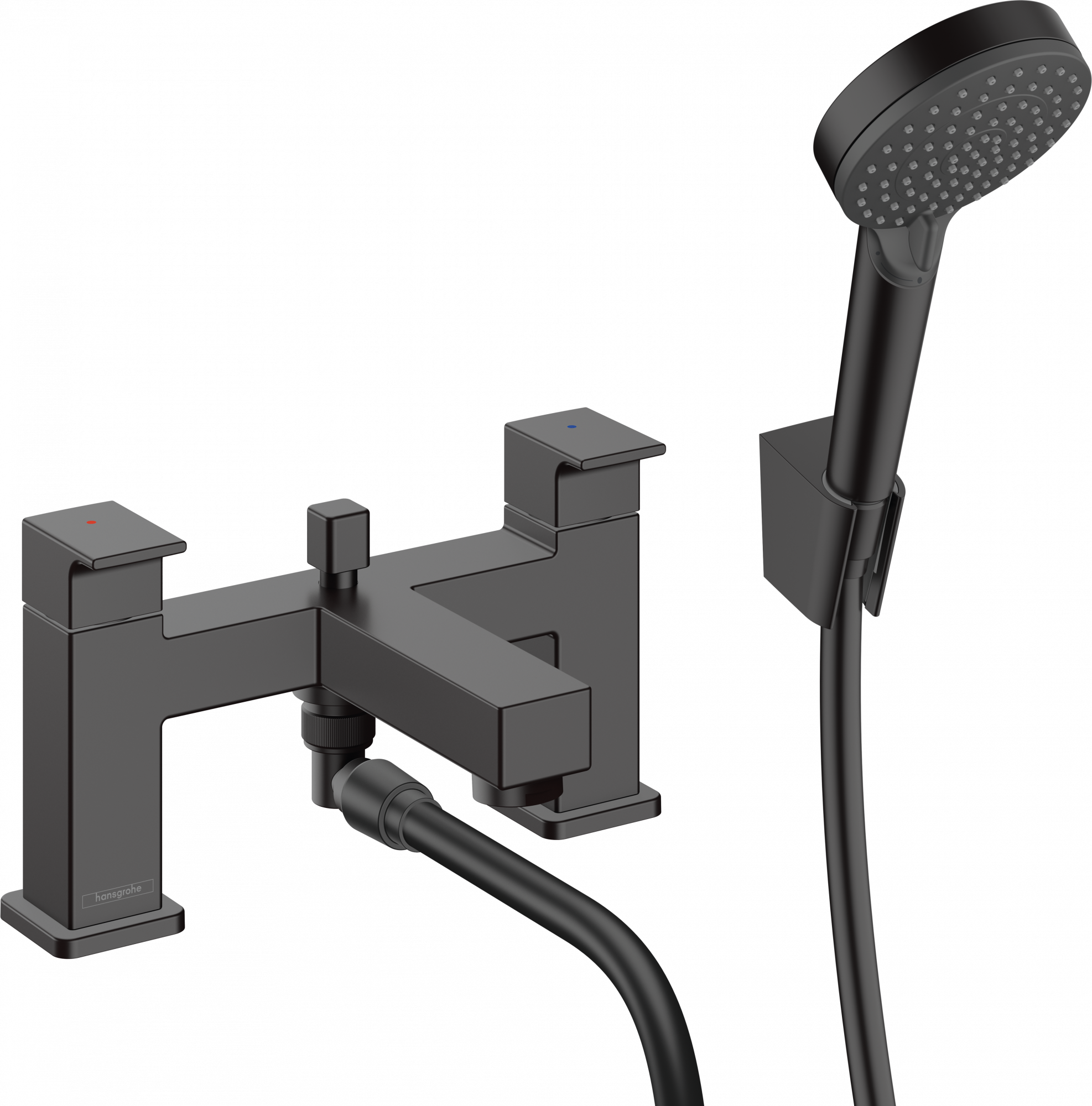 71462670 Vernis Shape Смеситель на край на 2 отверстия с переключающим клапаном и ручным душем Vernis Blend Vario Hansgrohe 