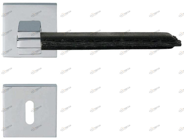 LINEA CALI' Ручка из хромированной латуни на розетке с замком Slim pelle sun-id-1409620