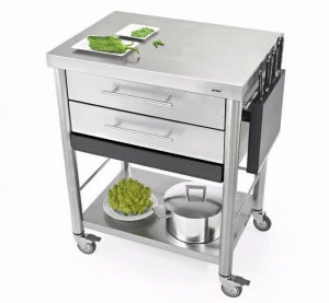 JOKODOMUS Отдельностоящий кухонный модуль из нержавеющей стали с ручками Auxilium