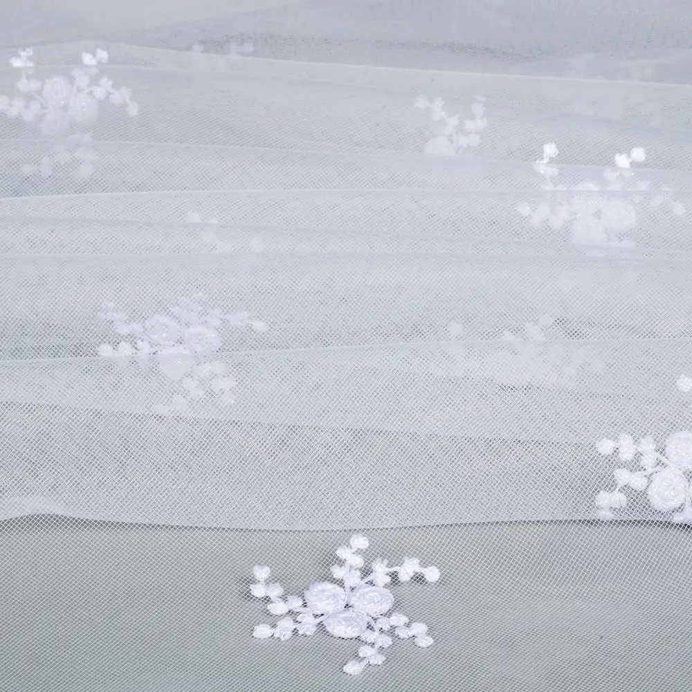 Тюль на ленте «Шанталь» 250х260 см полиэстер цветы цвет белый AMORE MIO STLM-2092055 - Вид №2