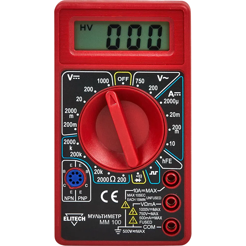 Мультиметр Elitech 100 - профессиональный измеритель электрических параметров 89202631 STLM-1453392