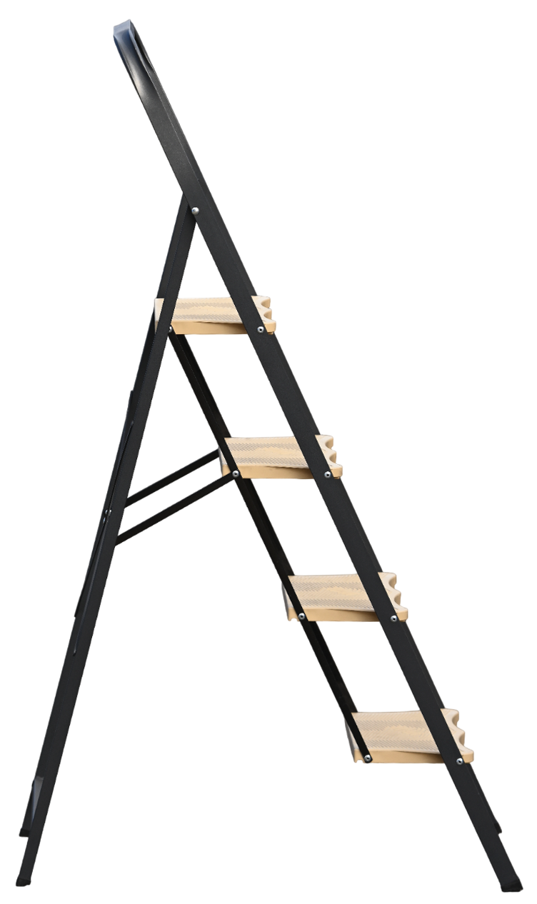 Стремянка MK804P стальная 4 ступени Алюмет односторонняя с широкими пластиковыми ступенями ALUMET МК804P - Вид №4