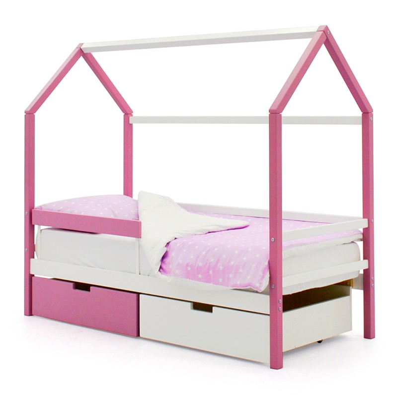 Кровать-домик детская лаванда-белая Svogen БЕЛЬМАРКО  00-3833073 Розовый Santreyd  - Вид №1