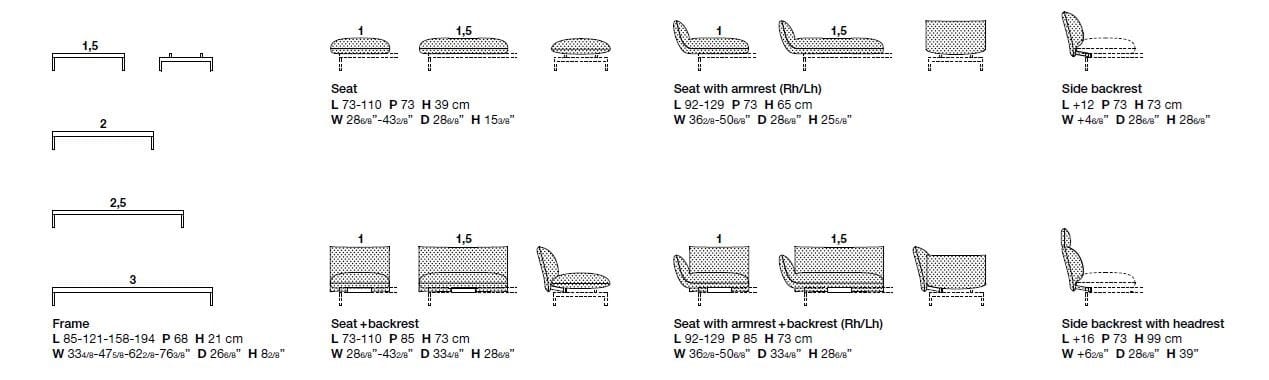 3-местный тканевый диван Kristalia Tenso ARCH-00126198 - Вид №8
