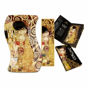 Тарелка стеклянная коричневая фигурная "Поцелуй" (Г.Климт) CARMANI Г.КЛИМТ 00-3946762 Коричневый