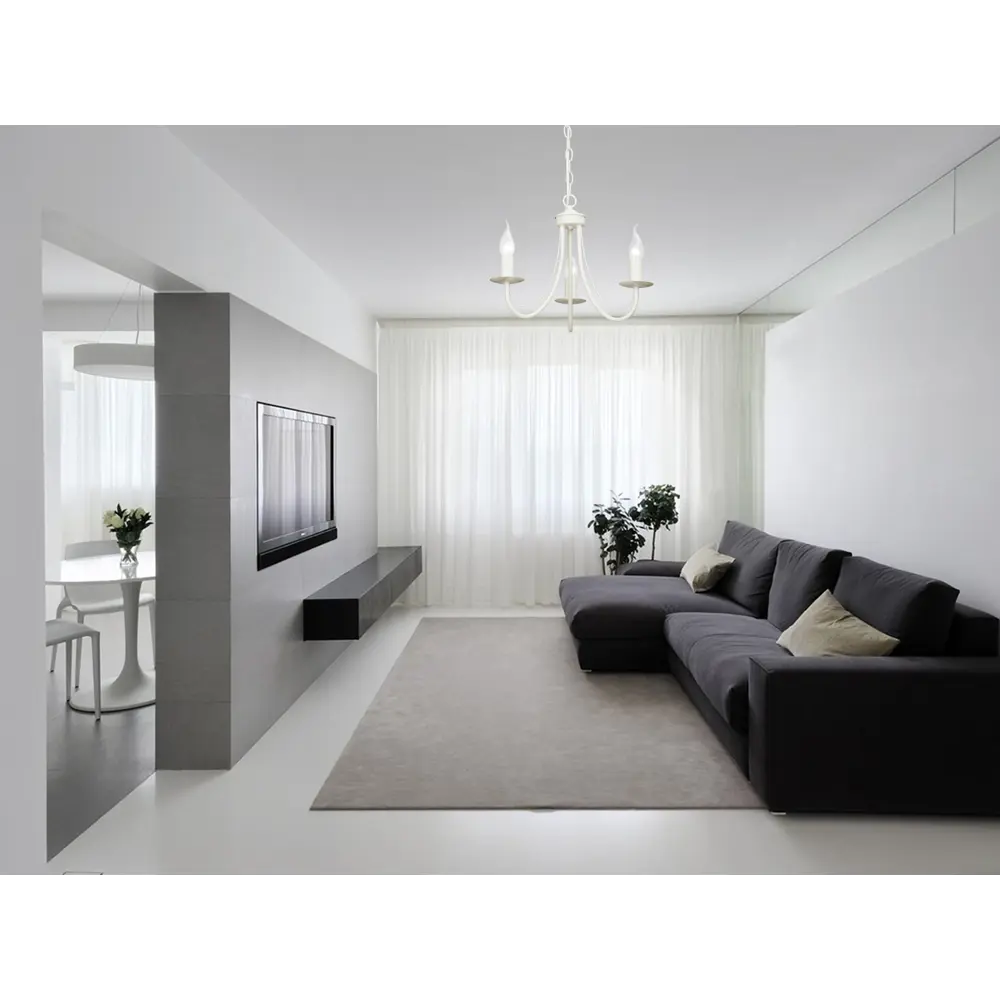 Люстра подвесная Vitaluce Линда 3 лампы 9м² Е14 цвет бежевый матовый STLM-2100795 - Вид №7