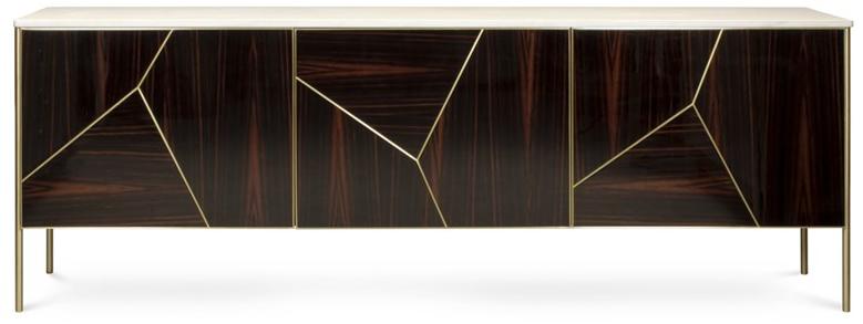 JOSÉ LEITE DE CASTRO Комод из черного дерева и мрамора с распашными дверцами sun-id-1392005 - Вид №1