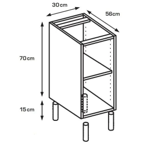 Каркас напольный, 30х56х70 см, белый, ЛДСП