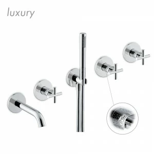 Встроенная ванна, состоящая из переключателя на 3 направления, излива и душевого набора. BLINK NEWFORM Италия