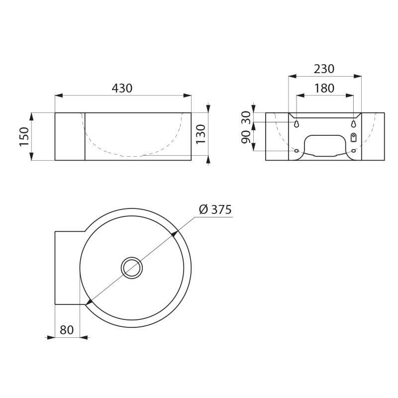 120710 Настенный умывальник REDO DELABIE  - Вид №1
