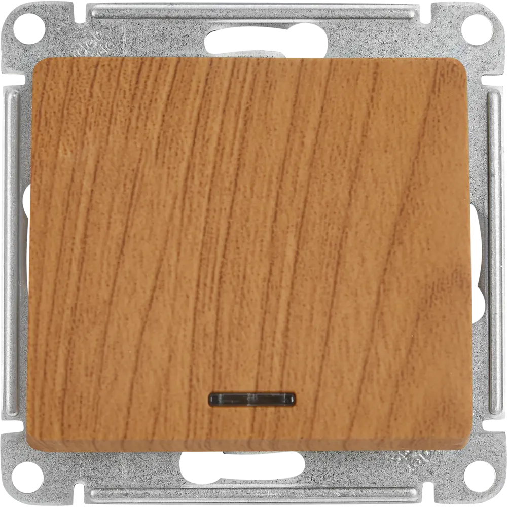 Выключатель проходной встраиваемый Systeme Electric Glossa 1 клавиша с подсветкой цвет дуб STLM-2185652 - Вид №1