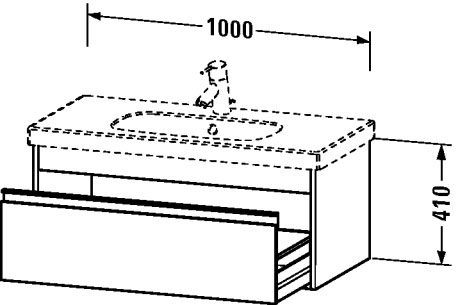 KT666805353 Ketho Тумбочка подвесная Каштан темный, декор Duravit - Вид №1