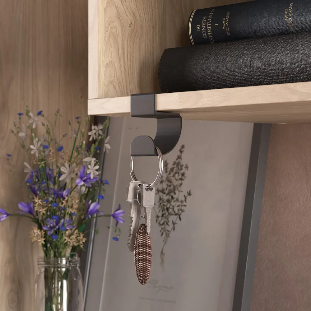 Крючок-вешалка Spaceo KUB Paris металл цвет тёмно-серый STLM-2162019 - Вид №2