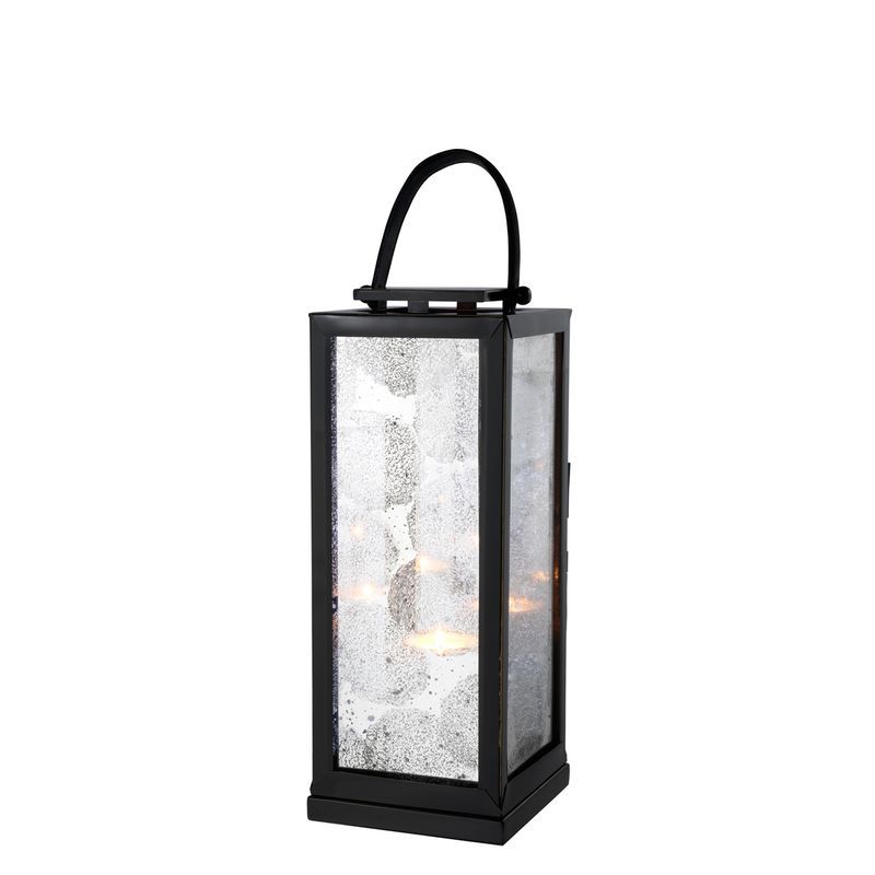 Подсвечник-фонарь черный с матовым стеклом Mandola S от Eichholtz EICHHOLTZ EICHHOLTZ 060336 Черный  - Вид №1