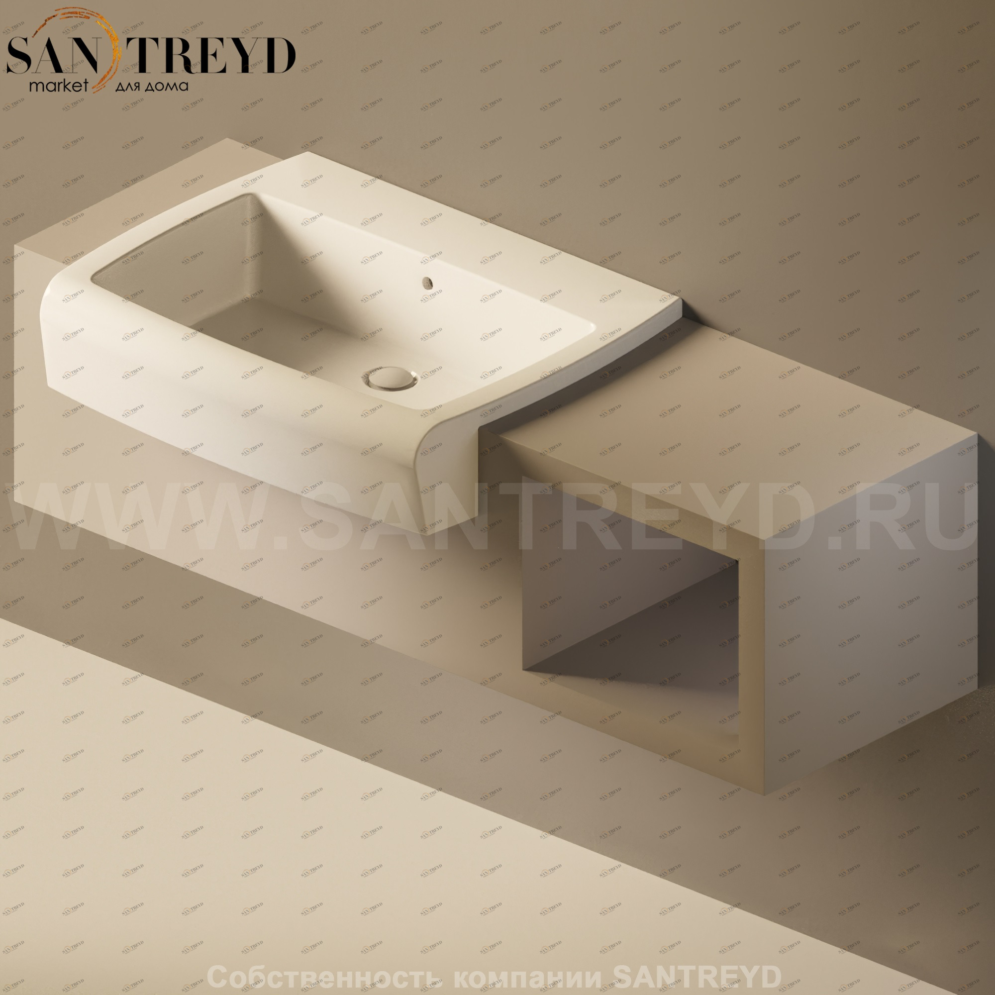 Flaminia UNA Консоль для раковины от 140 до 240 см с местом хранения серая UNA75V1.1019 Ceramica Flaminia UNA75V11019