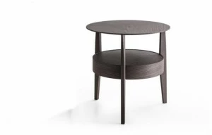 Molteni & C. Круглый прикроватный столик из массива дерева с ящиками