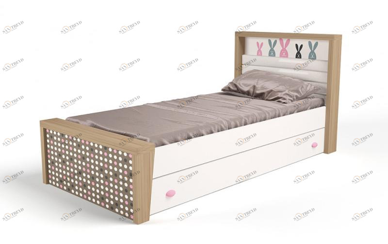 Кровать ABC-KING 160х90 № 3MIX BUNNY № 3 (розовый) 4631147961594