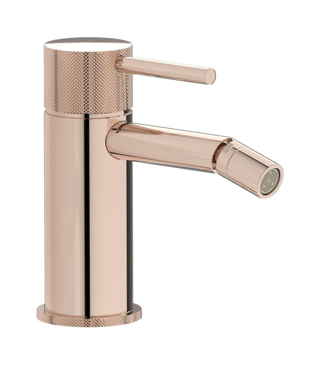 Смеситель для биде на 1 отверстие в комплекте с донным клапаном. WE ARE IB id220rs Rose Gold Industria