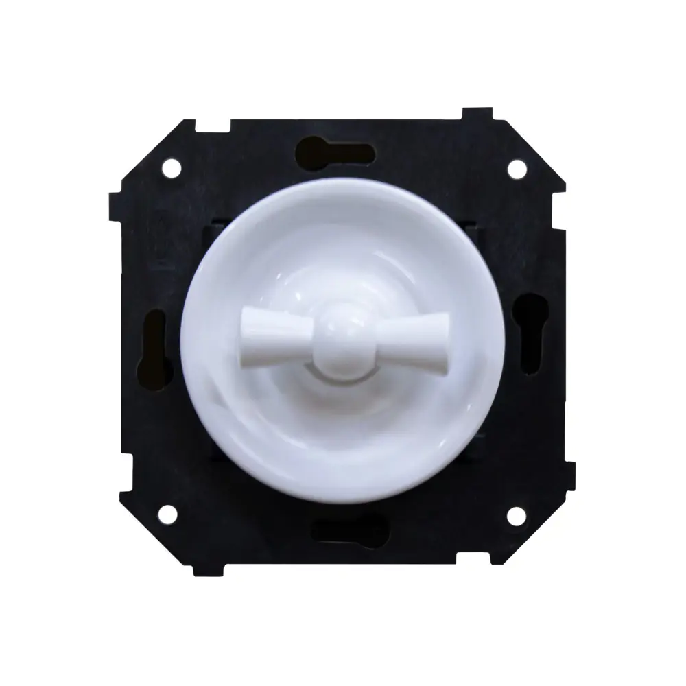 Выключатель проходной встраиваемый Electraline 1 клавиша цвет белый Ретро STLM-2000176