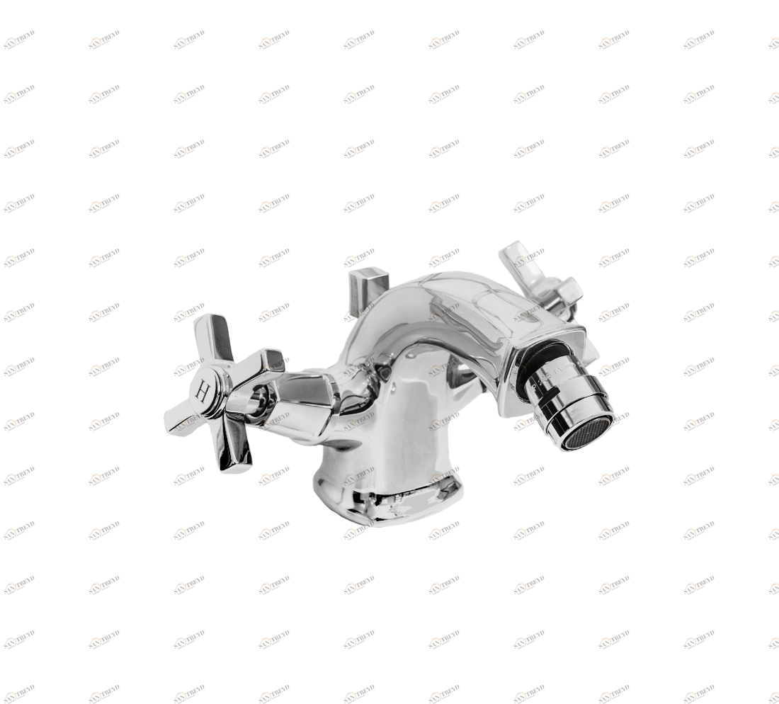 Gentry Home Смеситель для раковины на 3 отверстия Chopin White Хром GH102604 