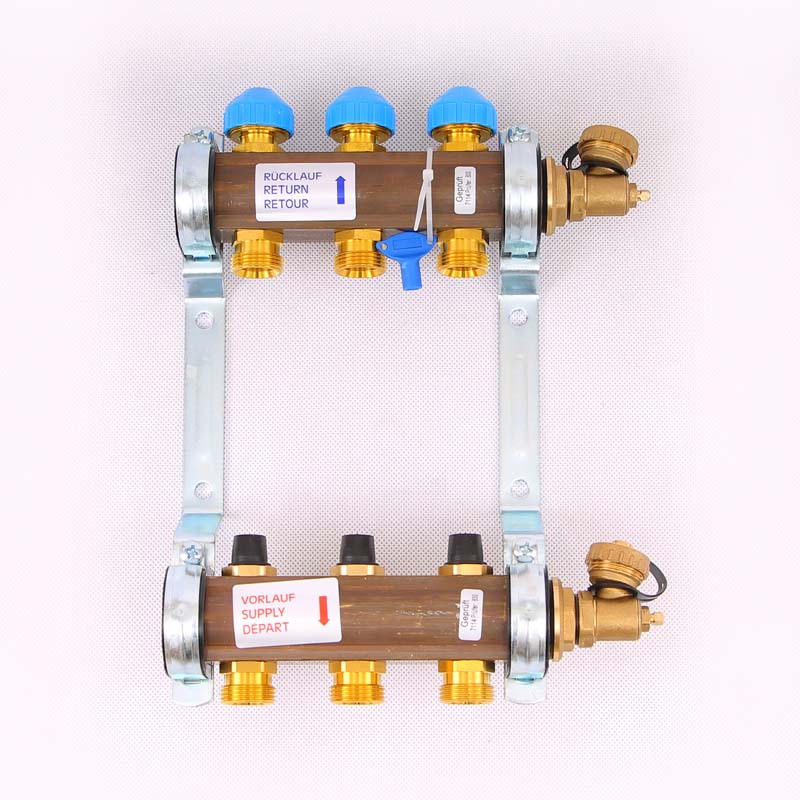 Коллекторная группа HKV с регулировочными и термостатическими вентилями WATTS Ind 1"x3/4"ЕК 3 выхода 10004174