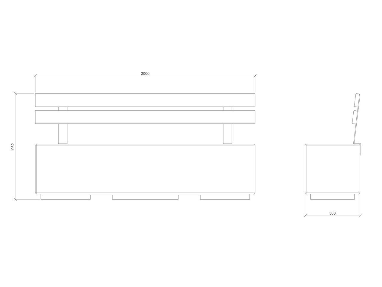 Бетонная скамья со спинкой Lazzari CALYPSO ARCH-00027705 - Вид №2