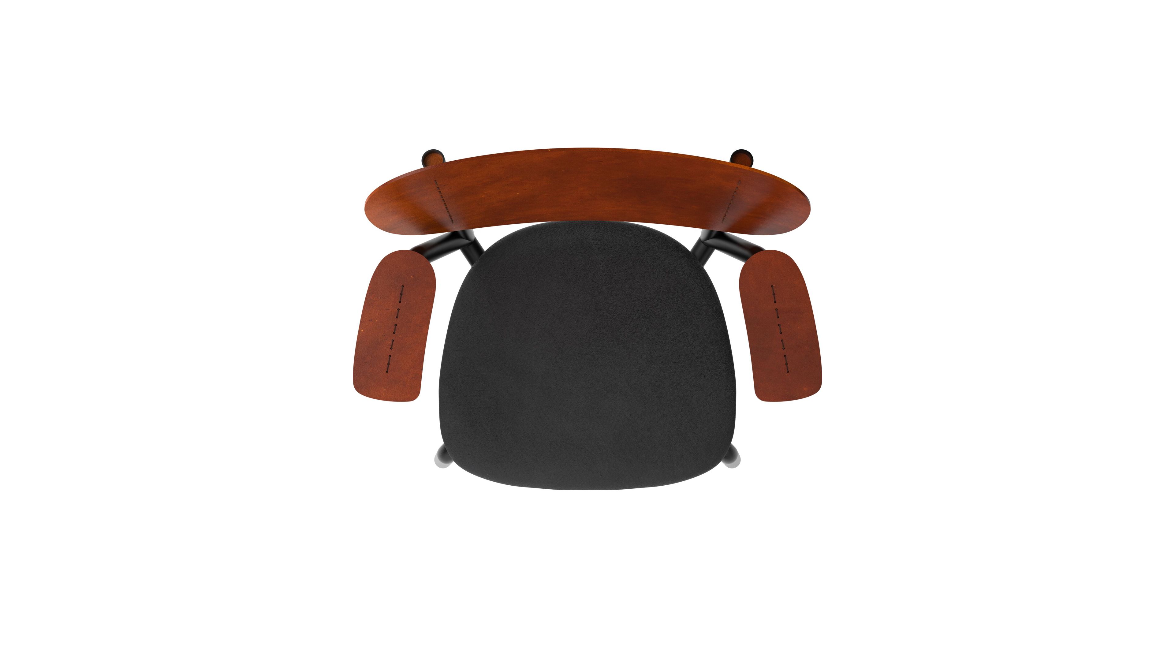 Деревянный и кожаный стул с подлокотниками FUNCTIONALS EMIL ROSI ARCH-00126468 - Вид №2