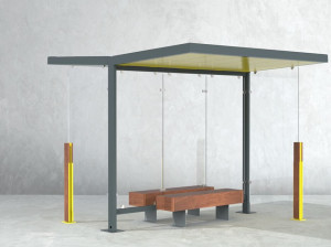 Двойной навес из стали и стекла