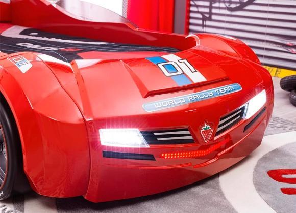 Кровать-машина с подсветкой 90х195 см красная BiTurbo CILEK CHAMPION RACER 00-3832321 Красный Santreyd  - Вид №5