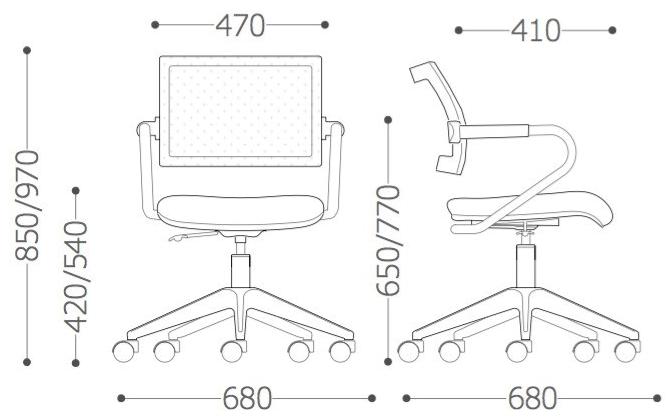 VAGHI Вращающийся стул с алюминиевым основанием и сетчатой ​​спинкой Expo light guest Lxon/lxoe/qxon - Вид №6