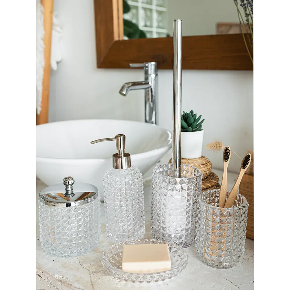 Стакан для зубных щёток PROFFI HOME Glass - прозрачный аксессуар для ванной 85323390 STLM-0999158 - Вид №2