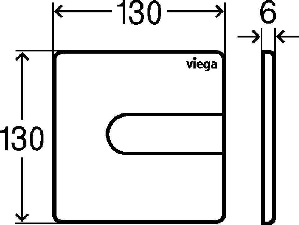 Viega Панель смыва Prevista для писсуара 8613.2 (774592) 774 592 - Вид №3