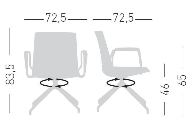 Мягкое вращающееся кресло с подлокотниками GABER Akami ARCH-00129703 - Вид №4