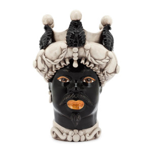 200946-90 ABHIKA ВАЗА MORO MAN BAROQUE BLACK