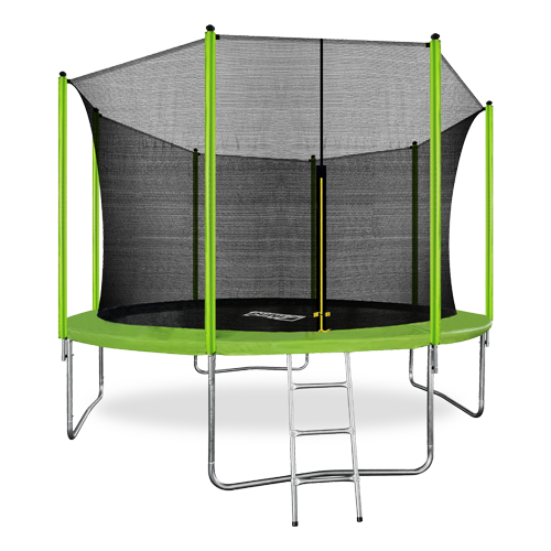 12FT Батут 12ft с внутренней страховочной сеткой и лестницей (light green) ARLAND 