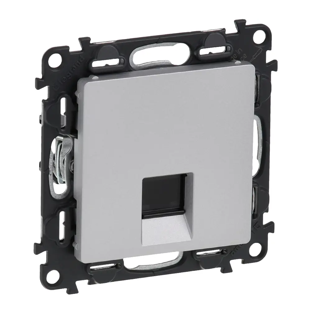 Розетка компьютерная Legrand VLN-L RJ45 CAT5E UTP цвет алюминий Valena Life STLM-2053303