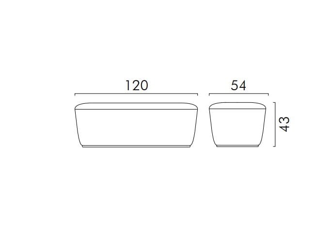 Прямоугольный пуф из ткани FREZZA радар ARCH-00049032 - Вид №7