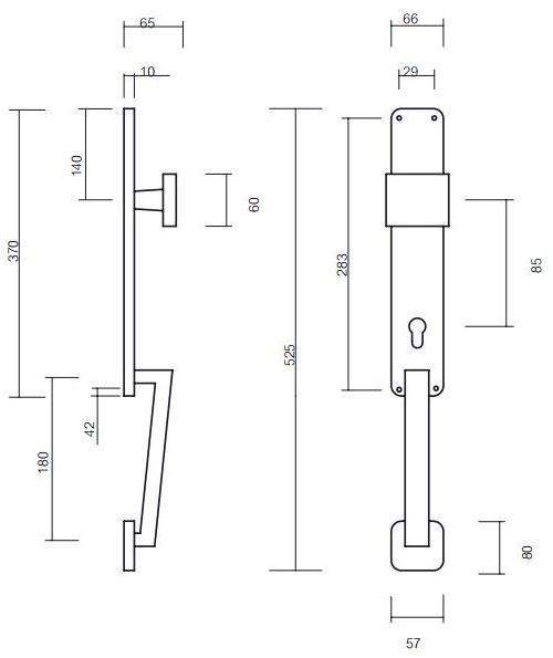 Pasini Ручка для входных дверей из латуни на пластине King 4125 - Вид №1