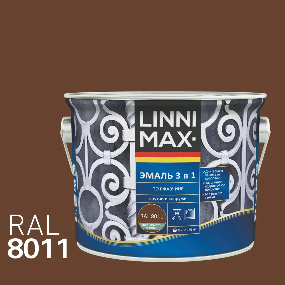 LINNIMAX Грунт-эмаль 3 в 1 по ржавчине - антикоррозийная защита металла 89349599 STLM-0855777