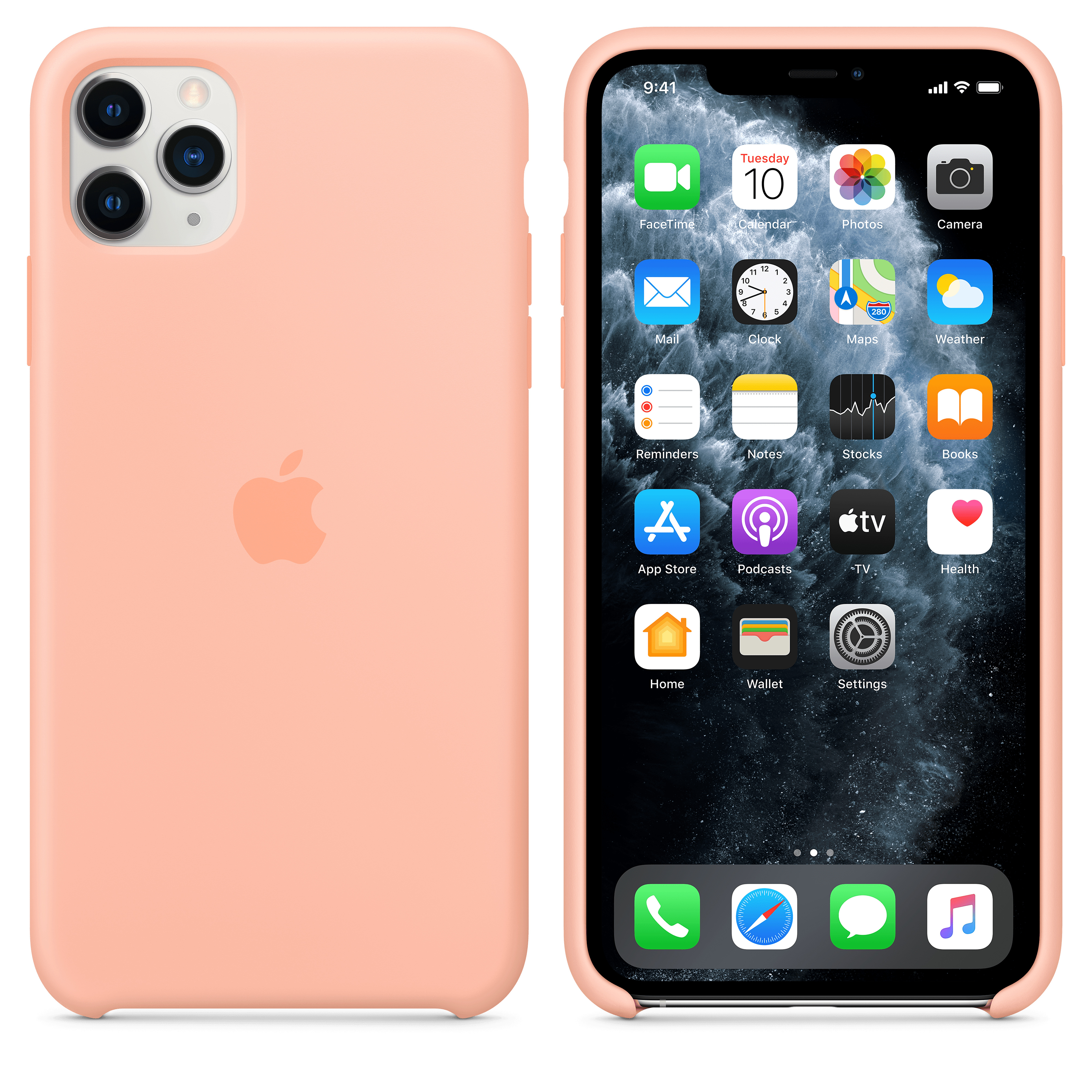MY1H2ZM/A Iphone 11 pro max silicone case - grapefruit Apple Santreyd  - Вид №5