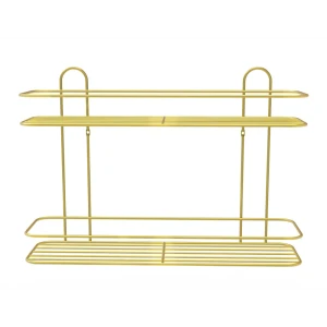 Полка для ванной Lemer Rhine двухъярусная 10x40 см металл цвет золото