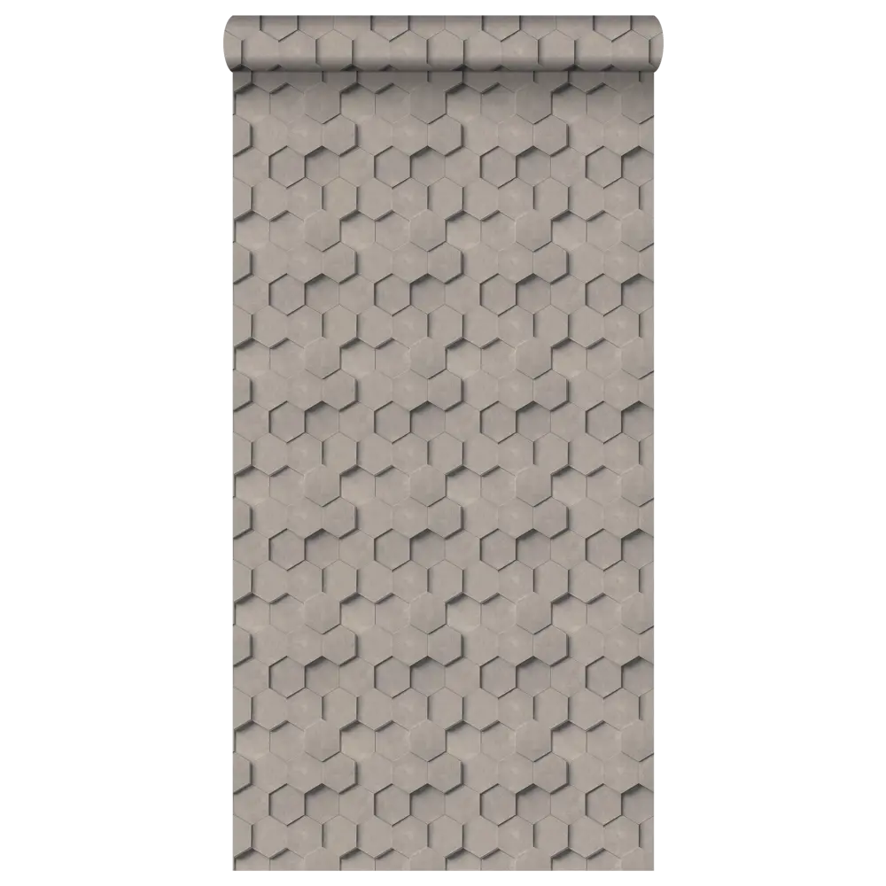 INSPIRE Art: Флизелиновые обои с геометрическим 3D-эффектом в бежевых тонах 83617759 STLM-0042865 - Вид №2